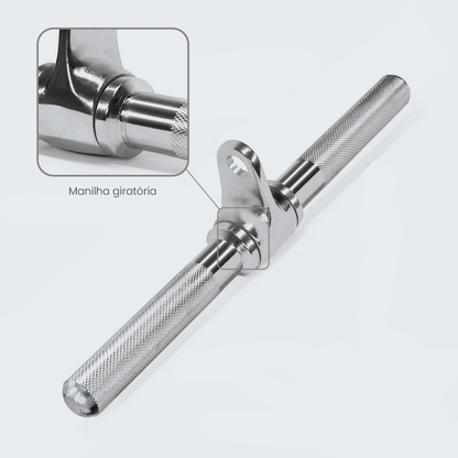 Puxador Pulley Tríceps Barra Reta Cromada C Rolamento