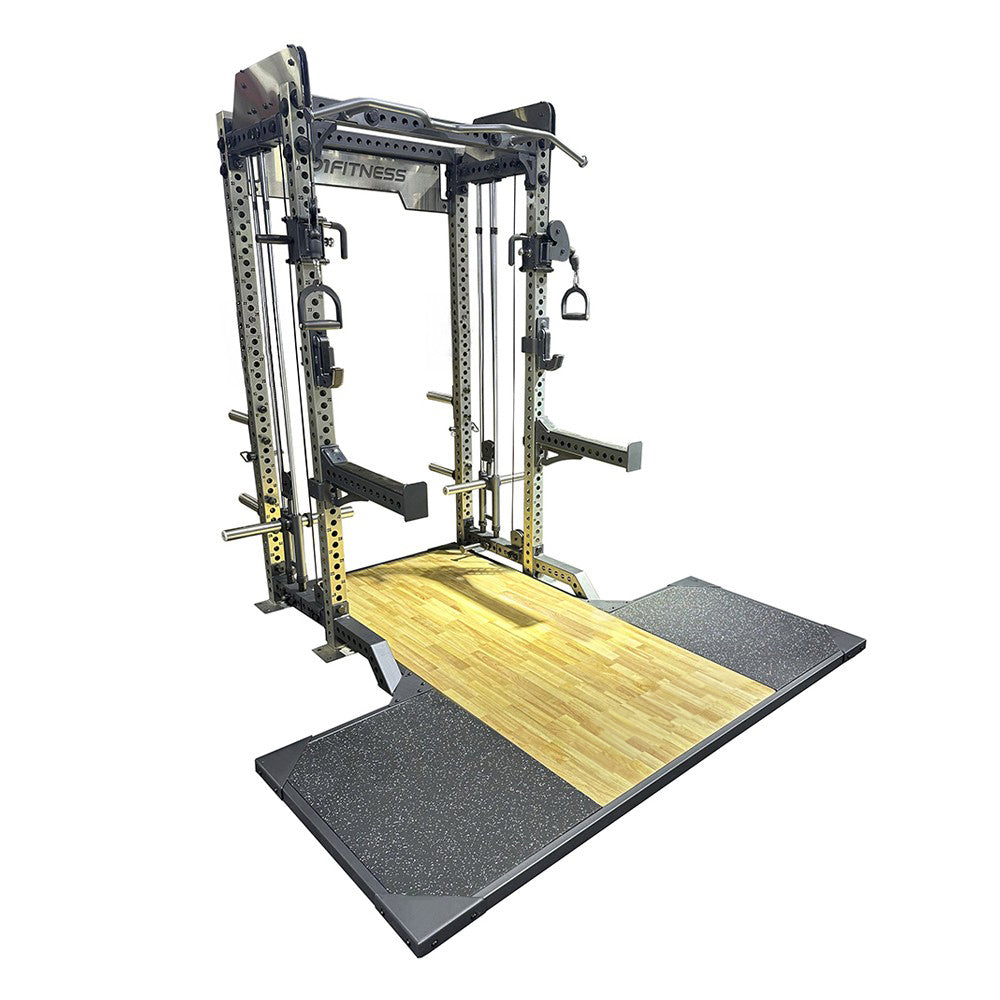 Powerflex Rack Open Half Rack PowerFlex com Roldanas e Plataforma – D1Fitness