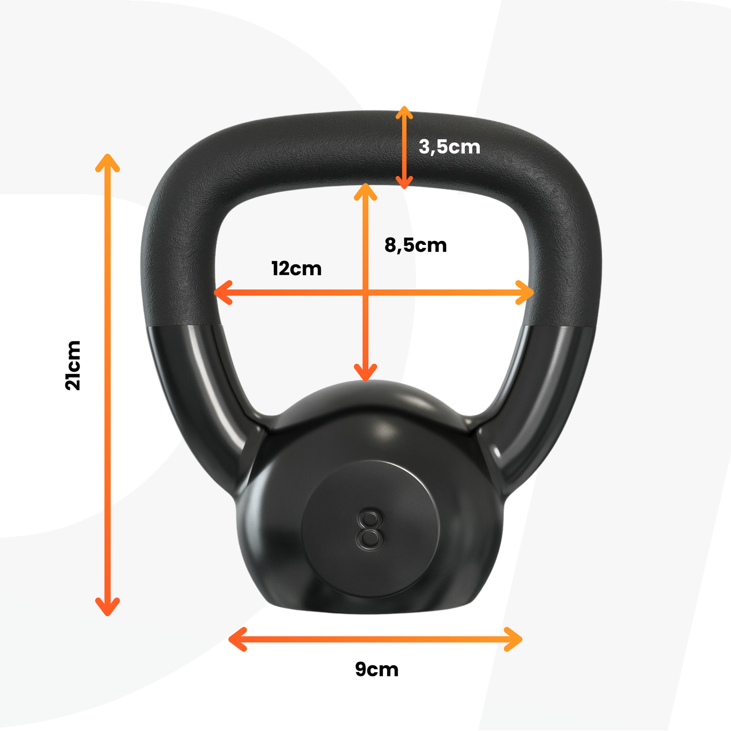 Kettlebell Emborrachado IronCast - Alça Longa