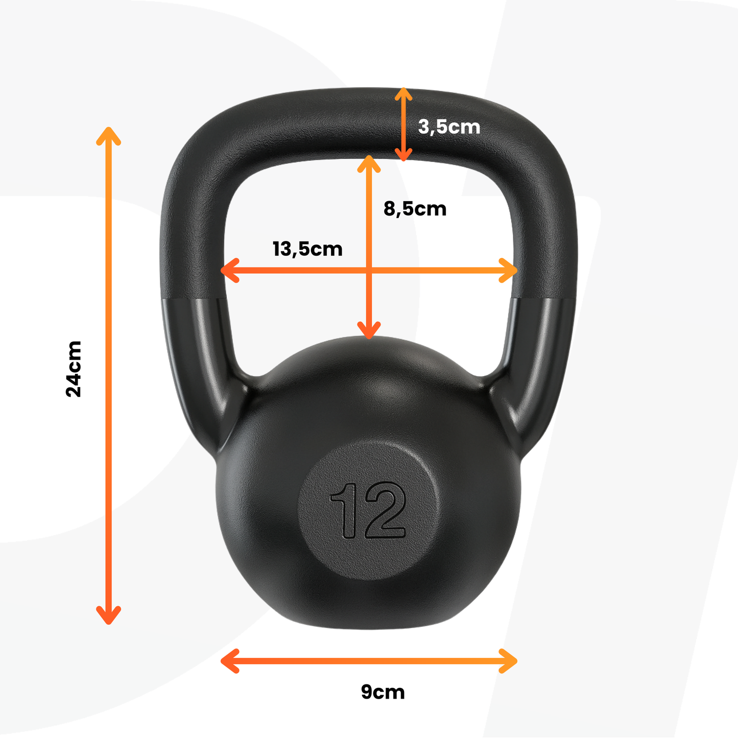 Kettlebell Emborrachado IronCast - Alça Longa