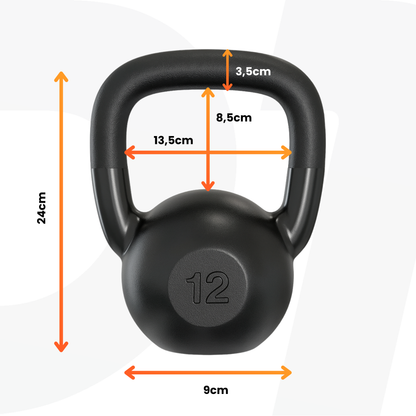Kettlebell Emborrachado IronCast - Alça Longa