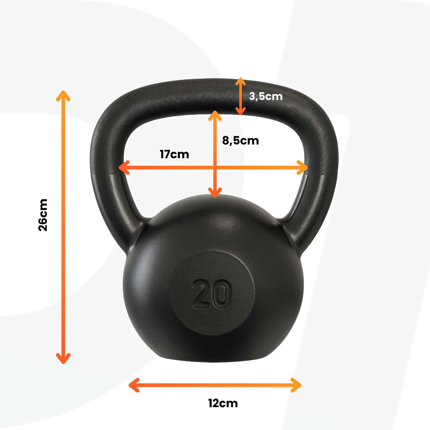 Kettlebell Emborrachado IronCast - Alça Longa
