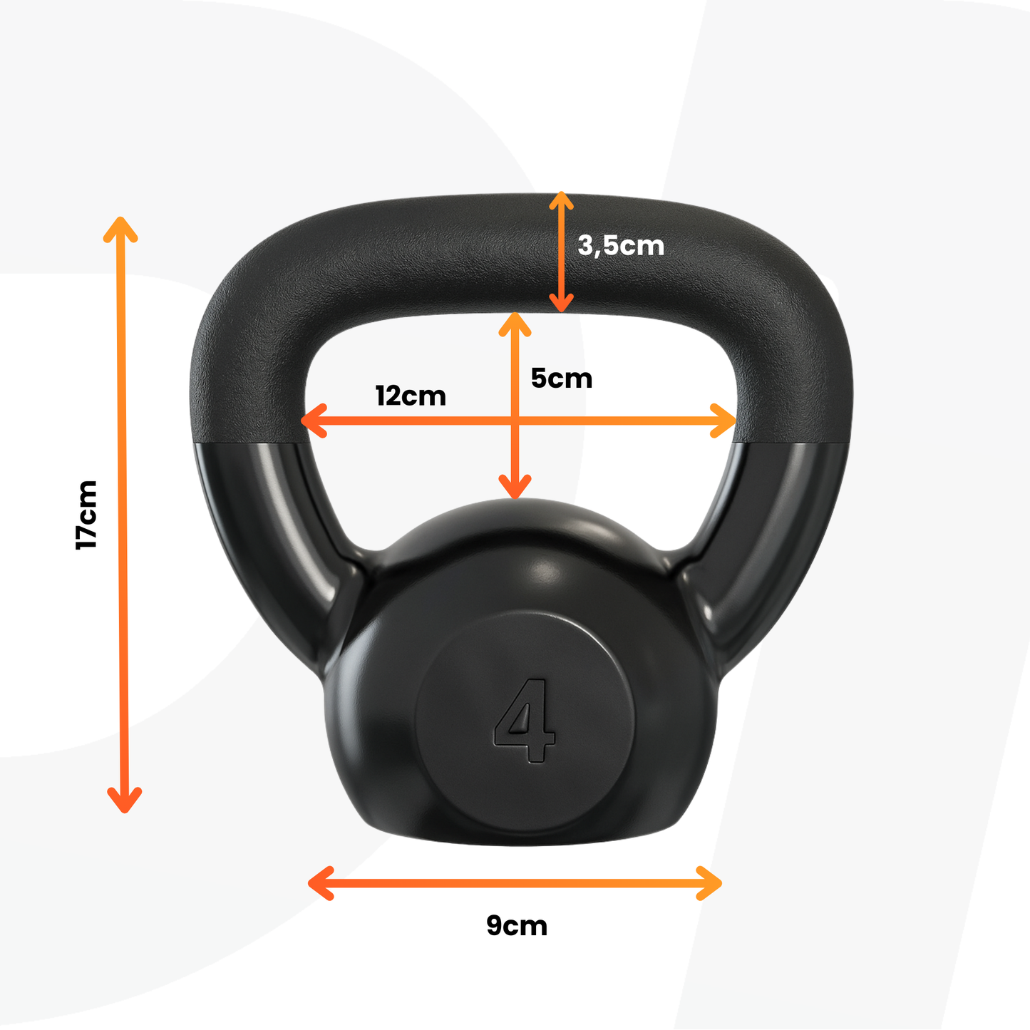 Kettlebell Emborrachado IronCast - Alça Longa