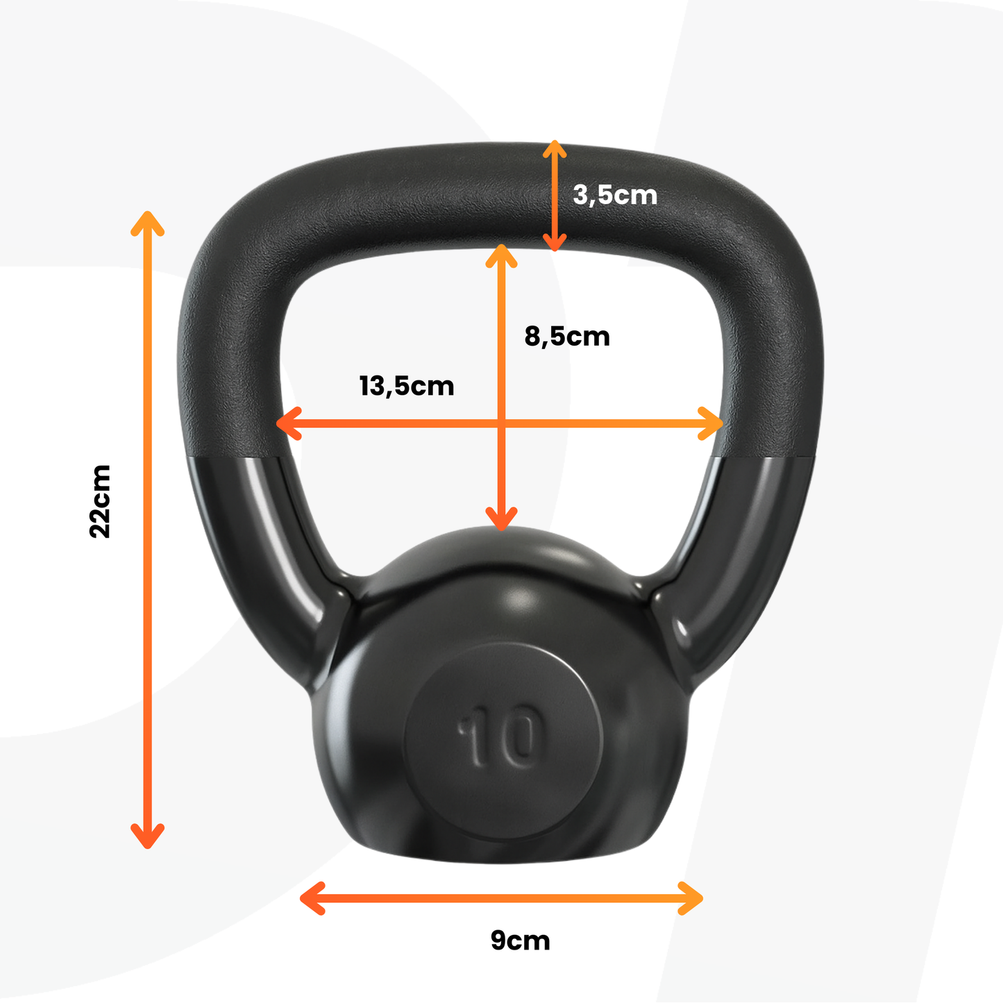 Kettlebell Emborrachado IronCast - Alça Longa