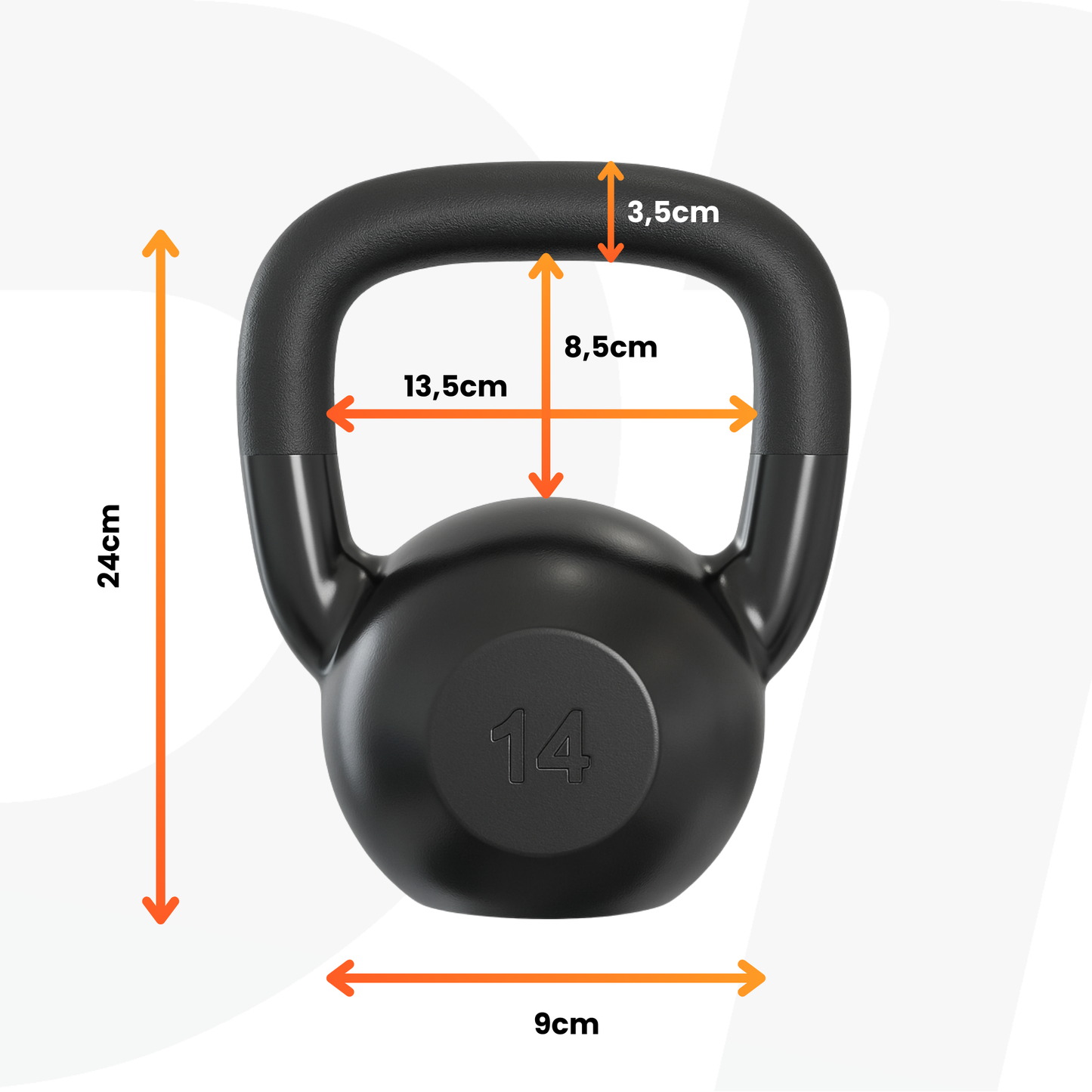 Kettlebell Emborrachado IronCast - Alça Longa