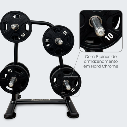 Suporte Para Anilha 8 Mangas Cromadas - D1Fitness