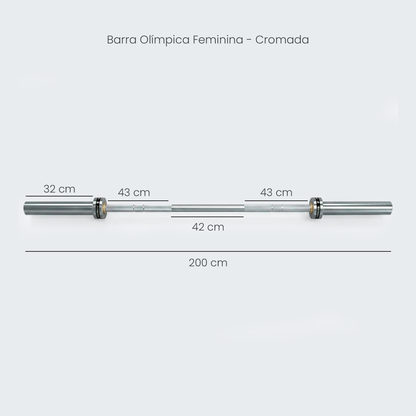 Kit 10 Barras Olímpicas de 1,2m e 2,01m - Cromadas