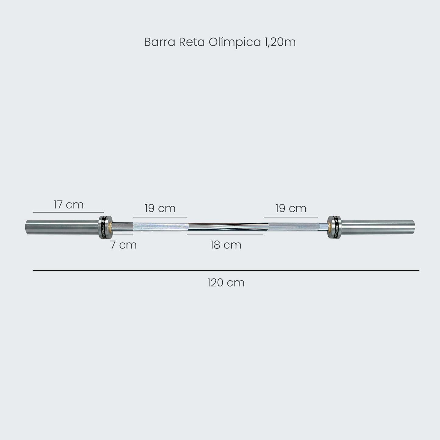 Kit 10 Barras Olímpicas de 1,2m e 2,01m - Cromadas