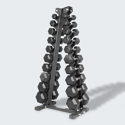 Kit Halteres Sextavado pares 1 a 10 kg com Suporte