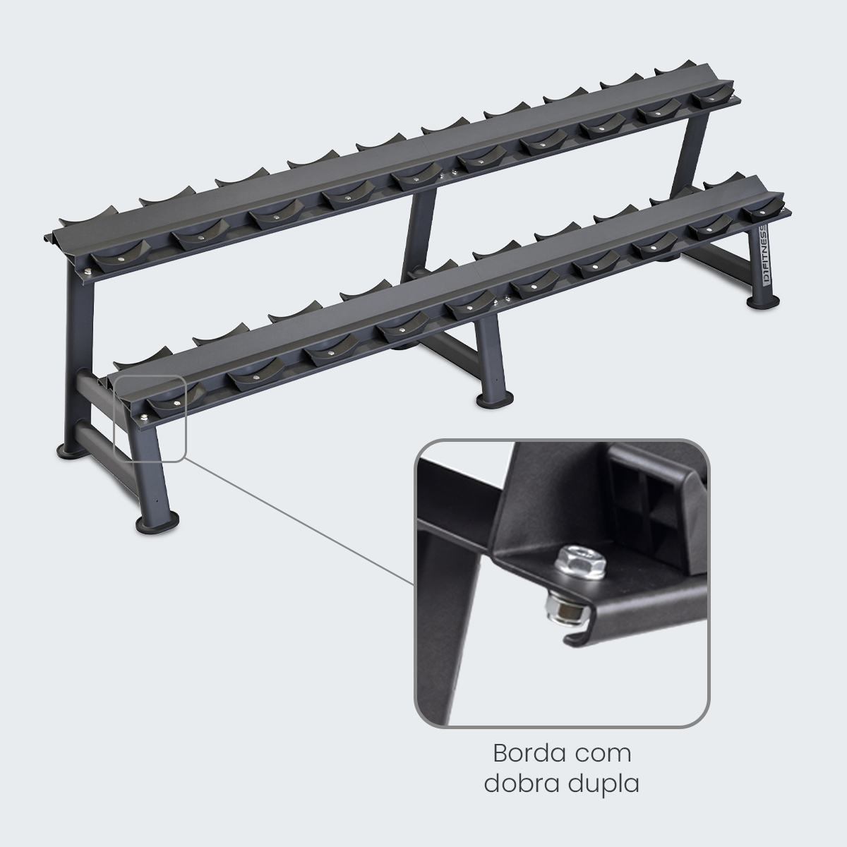 Suporte Estante de Dumbbells Elite - 10 pares - D1Fitness