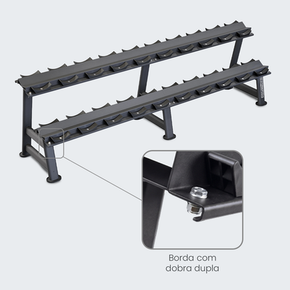 Suporte Estante de Dumbbells Elite - 10 pares - D1Fitness