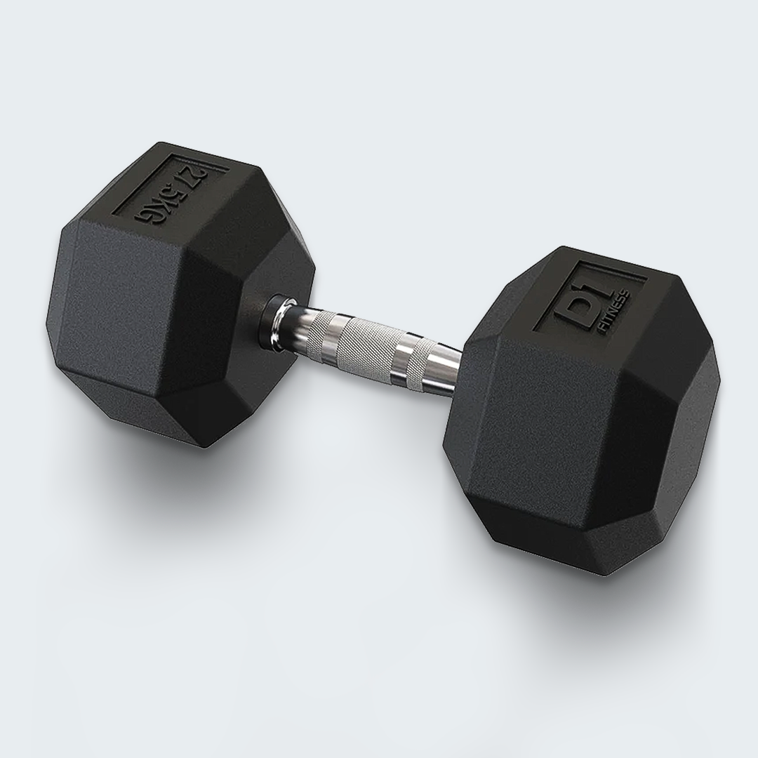 Kit Halteres Sextavado Emborrachado pares 10 a 30kg - D1Fitness