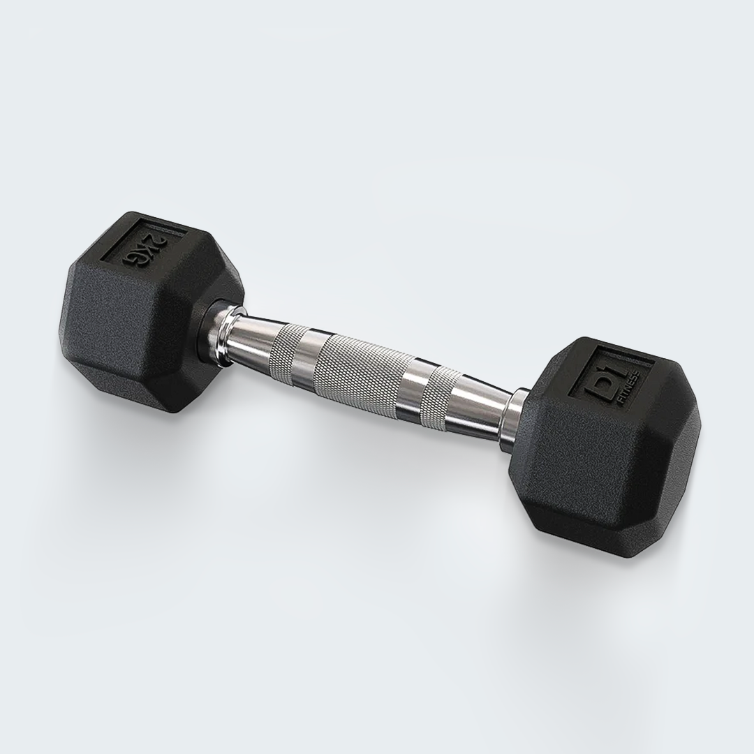 Kit Halteres Sextavado Emborrachado pares 1 a 10 kg