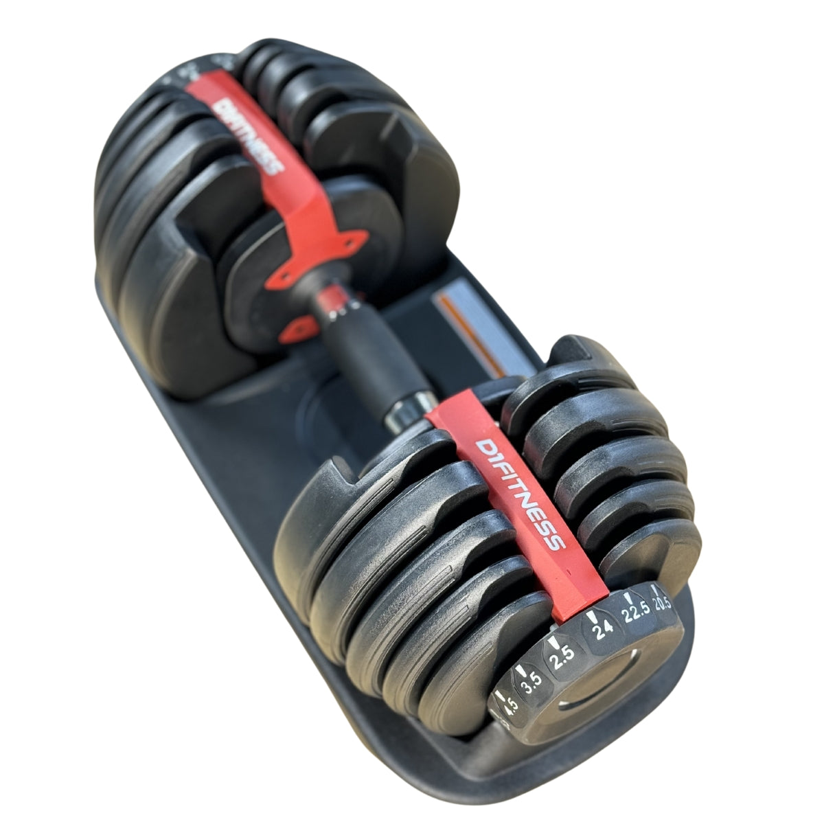 Dumbbell Halter Ajustável de 2,5kg a 24kg com Base