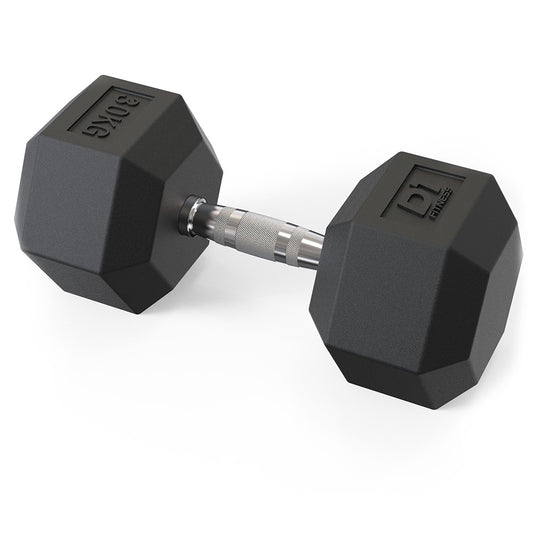 Halter Dumbbell Sextavado Emborrachado Cromado 30kg (OUTLET)