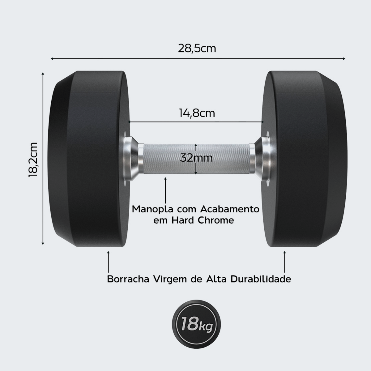 Dumbbell Rubber Elite Custom - D1Fitness