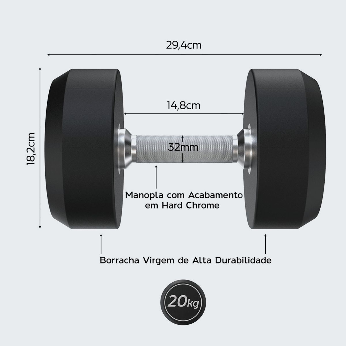Dumbbell Rubber Elite Custom - D1Fitness