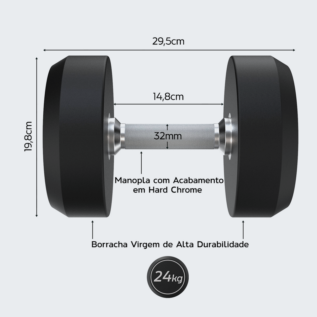 Dumbbell Rubber Elite Custom - D1Fitness