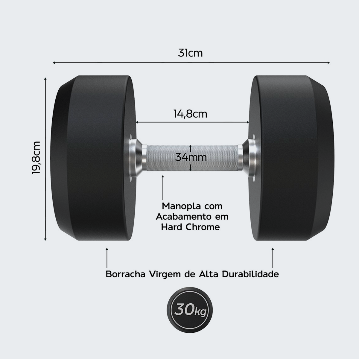 Dumbbell Rubber Elite Custom - D1Fitness