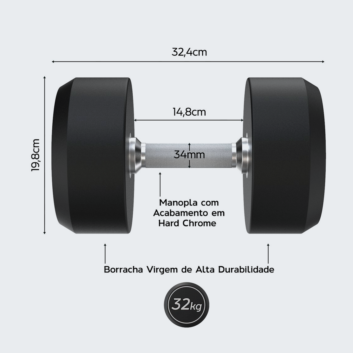 Dumbbell Rubber Elite Custom - D1Fitness