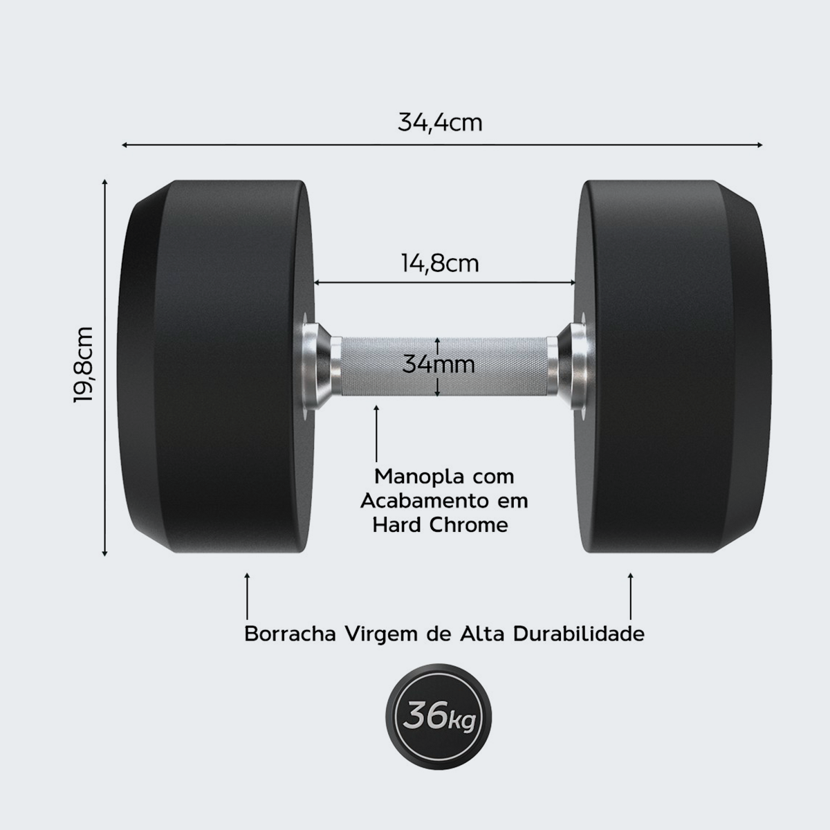 Dumbbell Rubber Elite Custom - D1Fitness