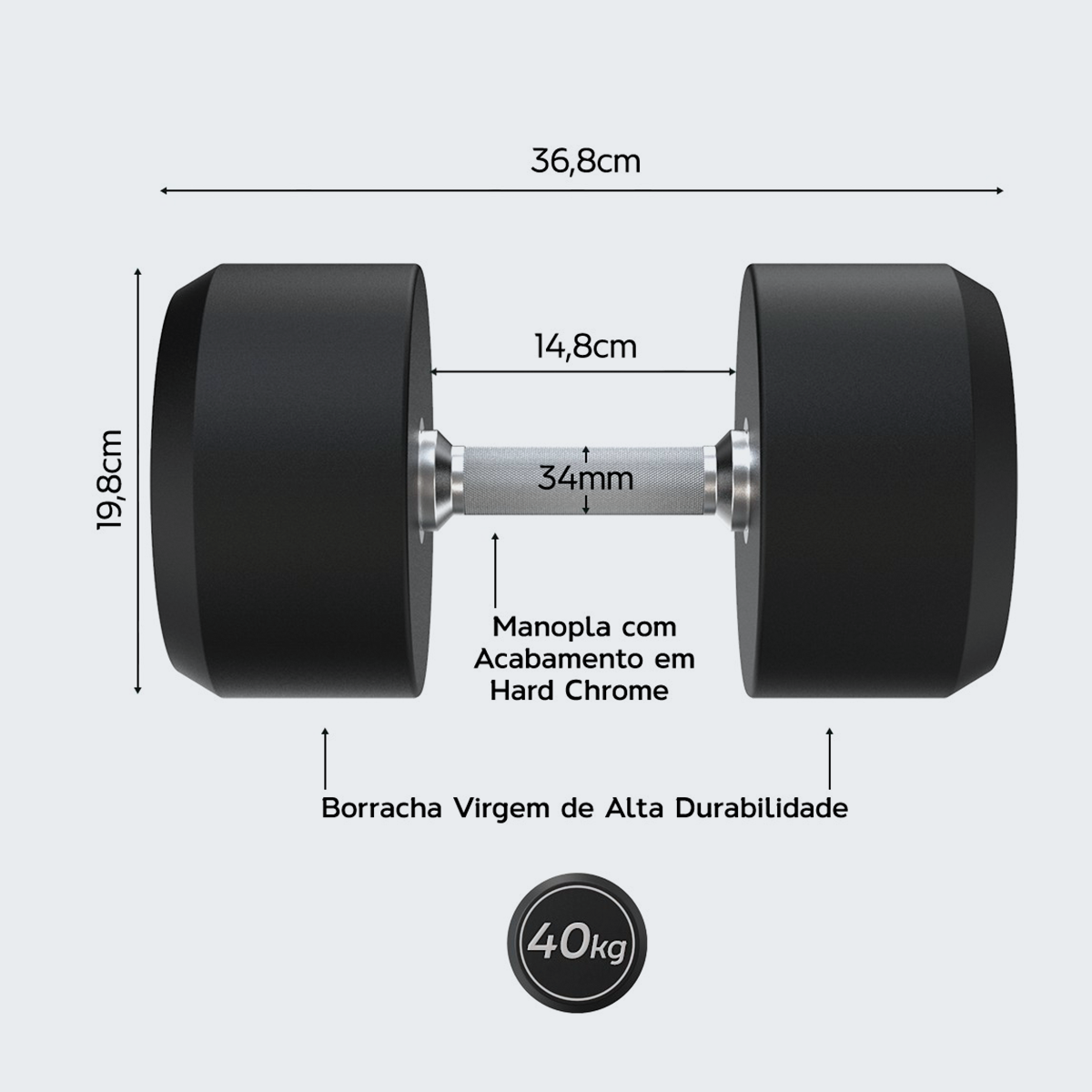 Dumbbell Rubber Elite Custom - D1Fitness