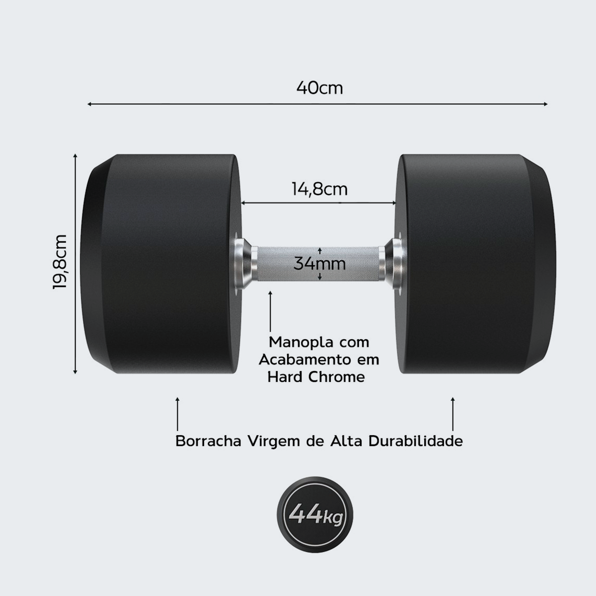 Dumbbell Rubber Elite Custom - D1Fitness