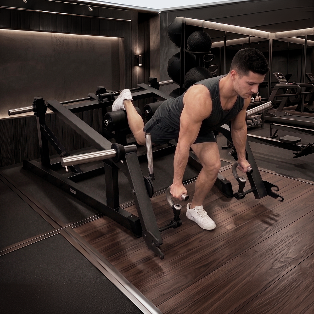 Máquina de Agachamento Bulgaro Afundo e Deadlift Square Max - D1Fitness