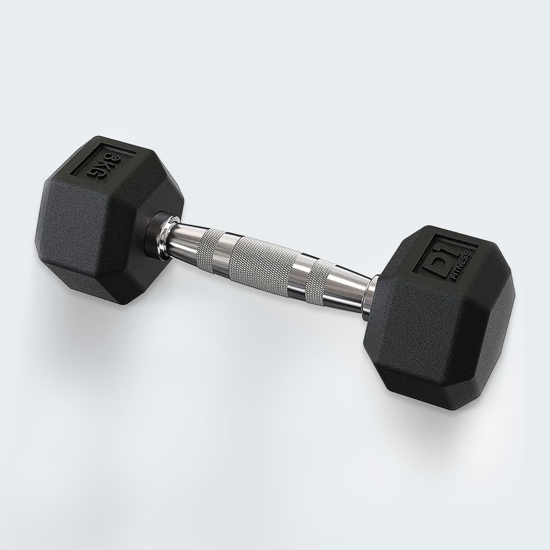 Kit Halteres Sextavado Emborrachado pares 1 a 10 kg