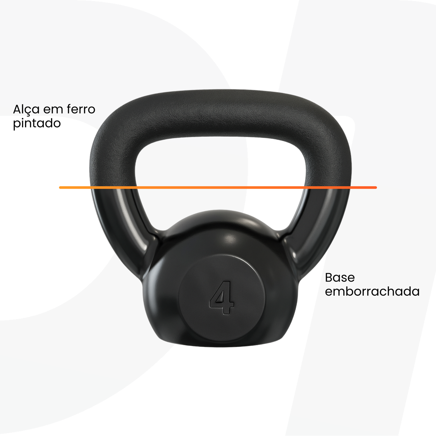 Kettlebell Emborrachado IronCast - Alça Longa
