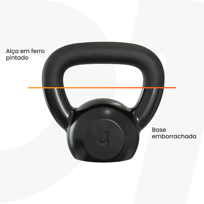 Kettlebell Emborrachado IronCast - Alça Longa