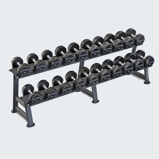 Kit Dumbbell Rubber Elite 12 a 30kg Com Suporte - D1Fitness