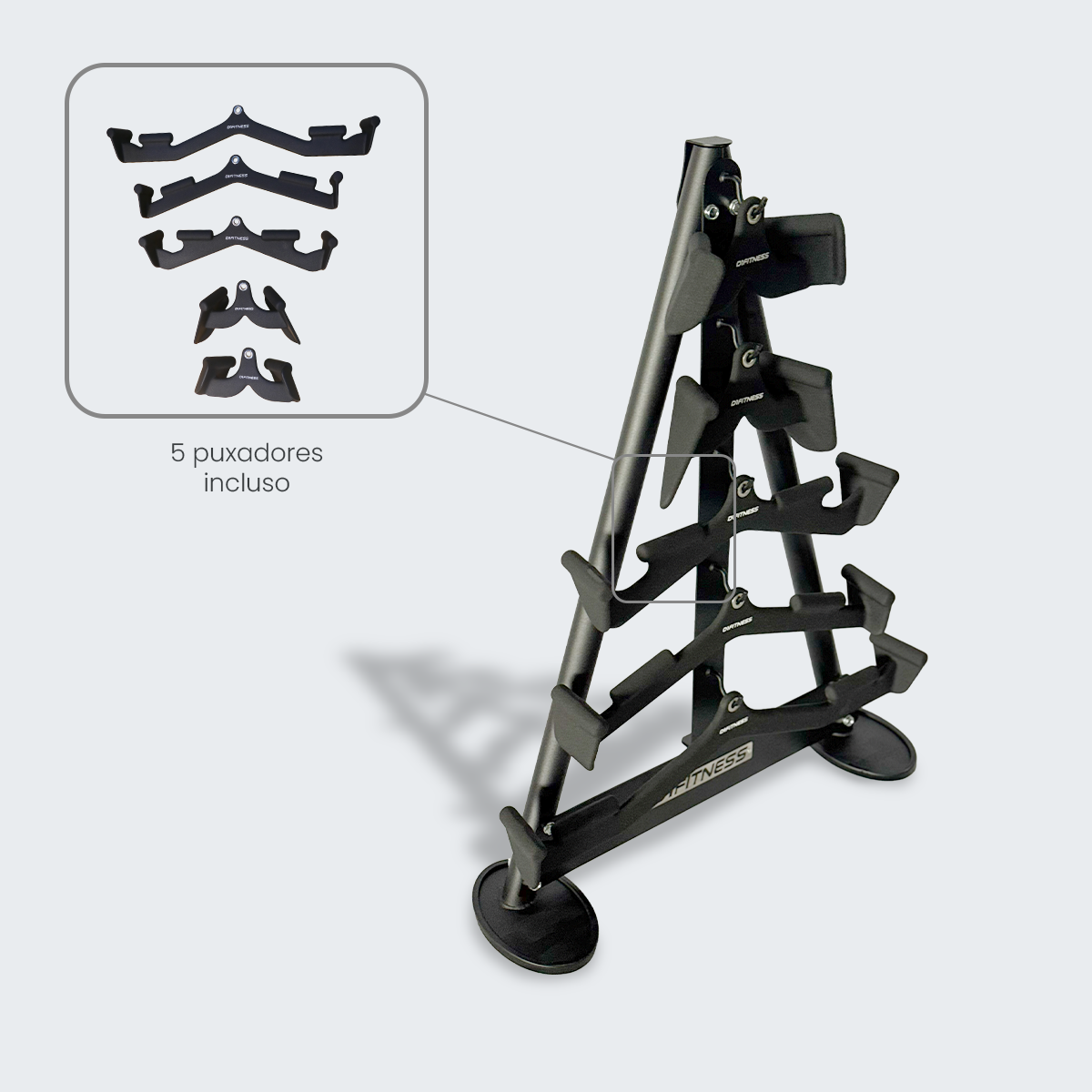 4268 - Kit Puxadores Anatômicos Multipegada + Suporte Torre Premium