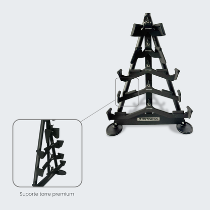 4268 - Kit Puxadores Anatômicos Multipegada + Suporte Torre Premium