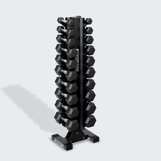 4426 - Kit Halteres Sextavado pares 1 a 10 kg com Suporte Torre