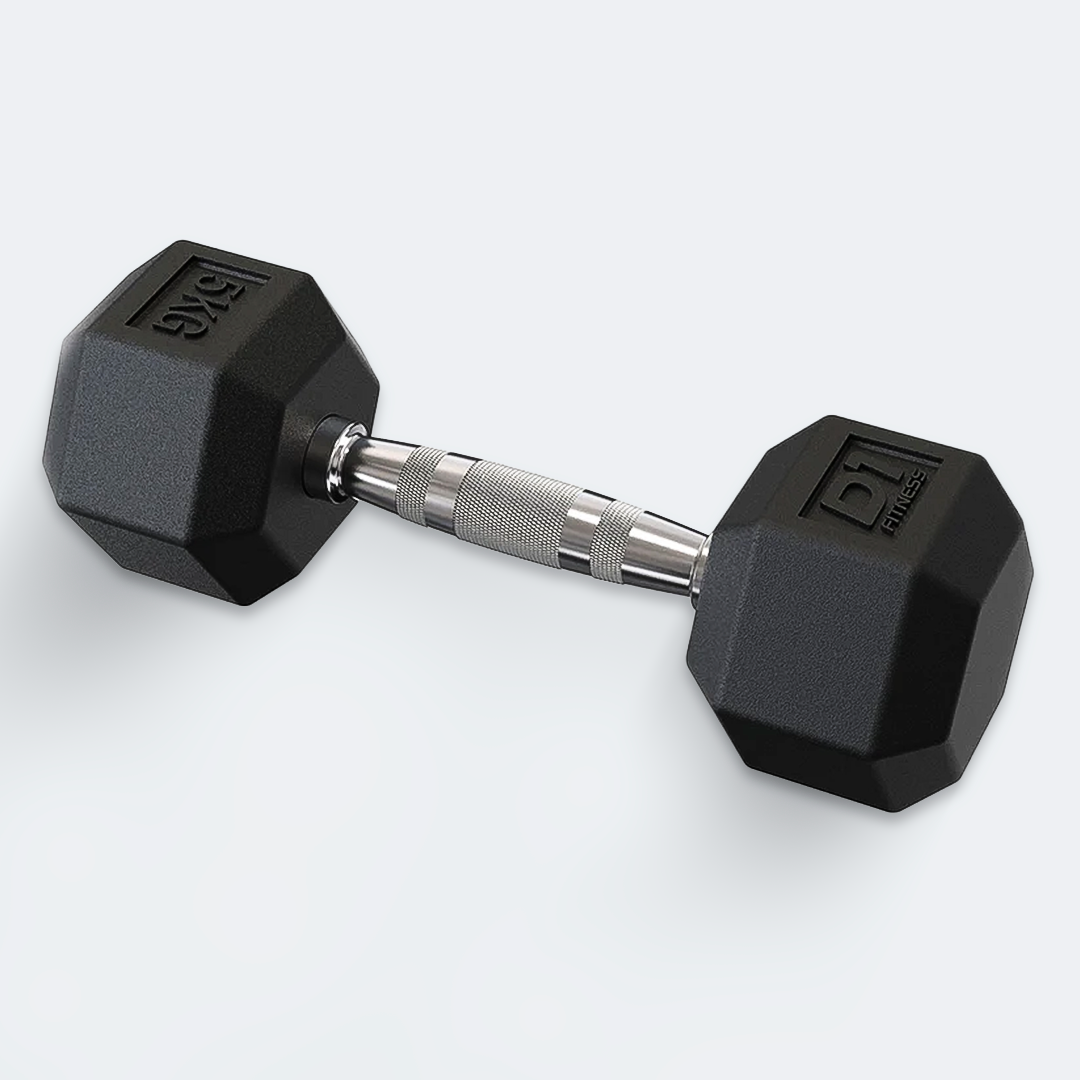 Kit Halteres Sextavado Emborrachado pares 1 a 10 kg