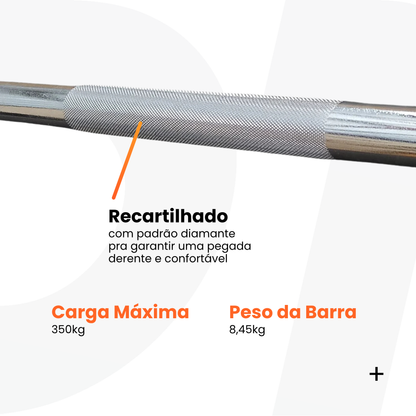 Barra Reta 1,8m com presilha 28mm Lock Press