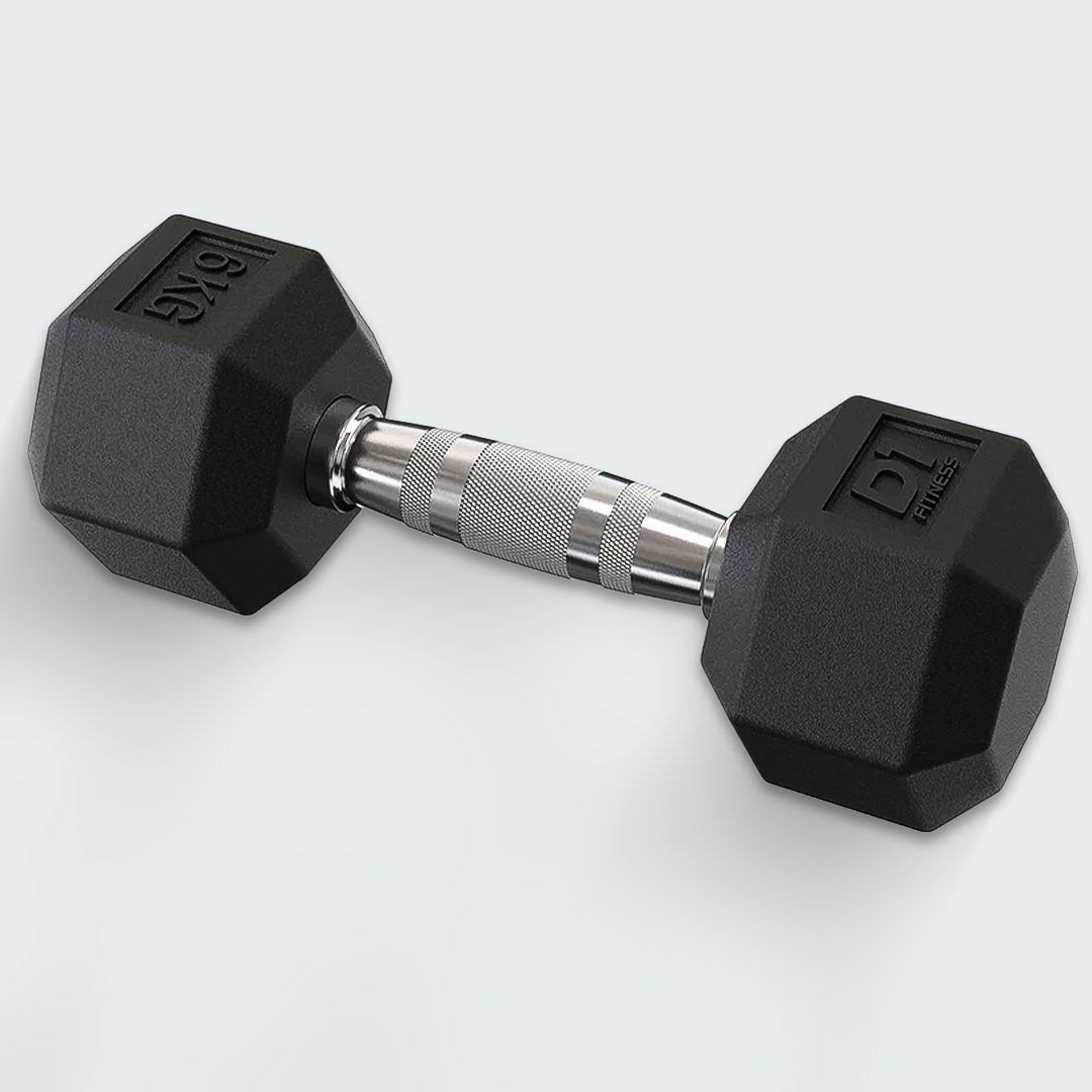 Kit Halteres Sextavado Emborrachado pares 1 a 10 kg