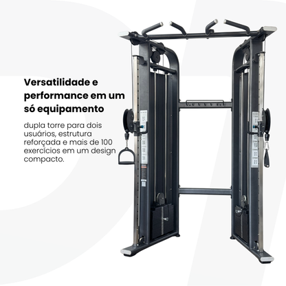 Combo Training 1: Cross Over Angular + Brindes (1 Banco + 1 Kit Puxadores)