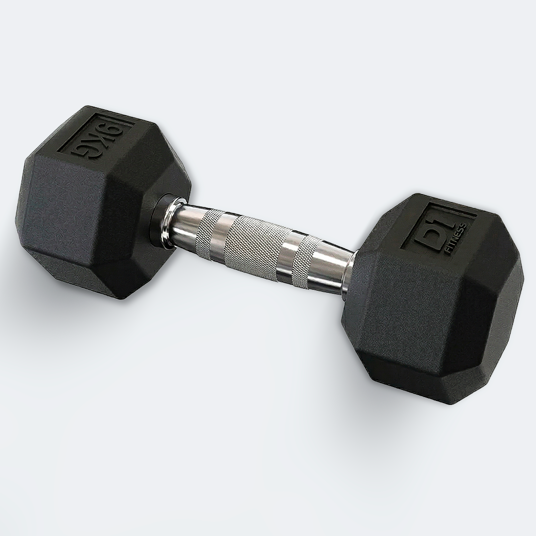 Kit Halteres Sextavado Emborrachado pares 1 a 10 kg
