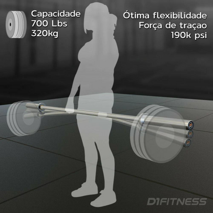 Kit 10 Barras Olímpicas de 1,2m e 2,01m - Cromadas