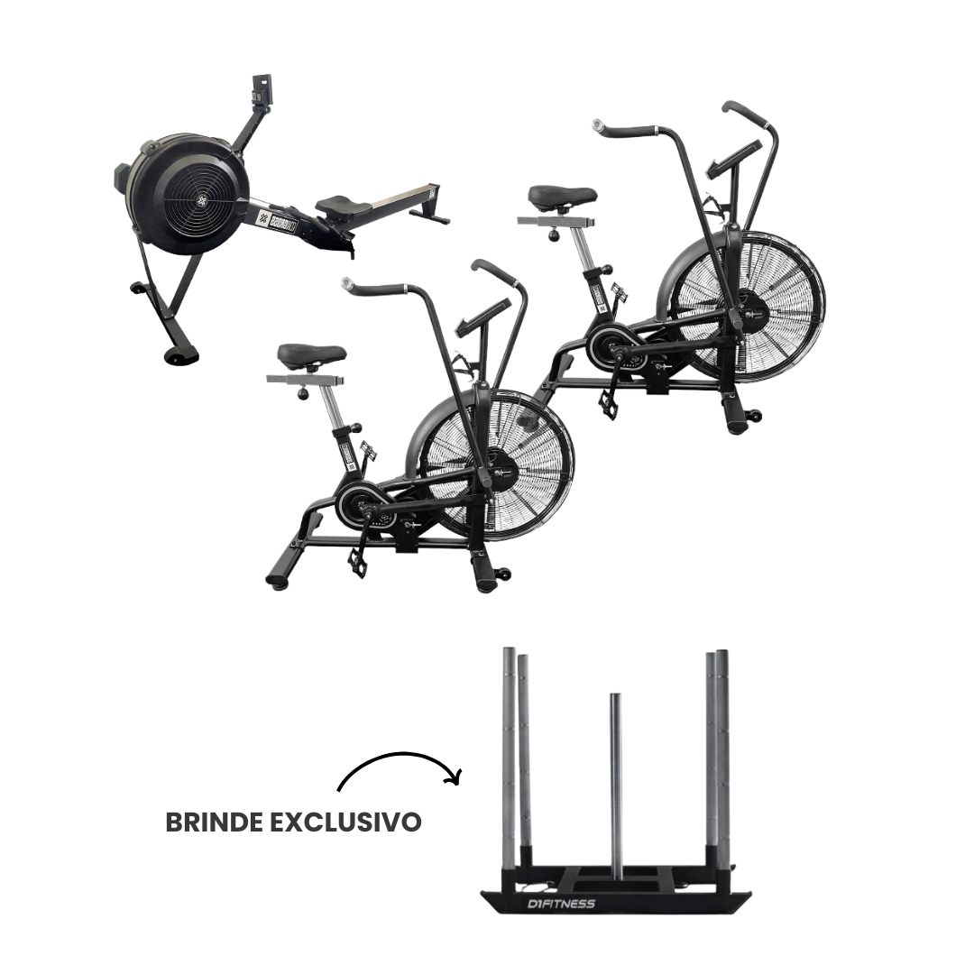Combo Strong 2: 2 Air Bike + 1 Remo Seco + Brinde ( 1 Trenó Power Sled)