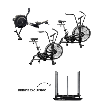 Combo Strong 2: 2 Air Bike + 1 Remo Seco + Brinde ( 1 Trenó Power Sled)