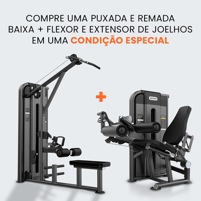 Flexor e Extensor de Joelhos com Puxada e Remada Baixa