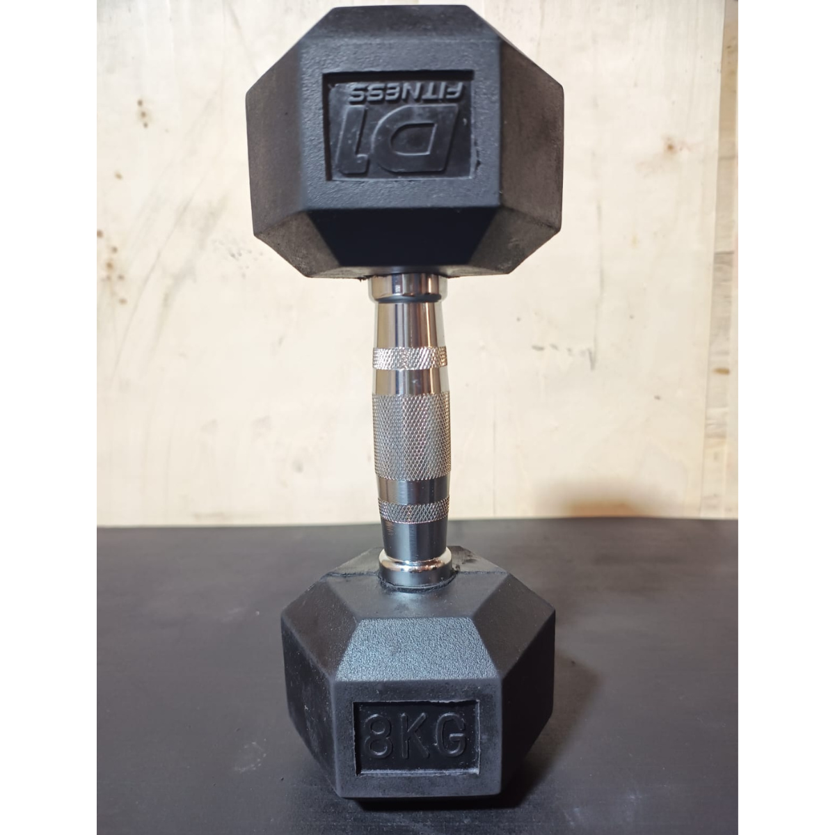 Halter Dumbbell Sextavado Emborrachado Cromado 8kg USADO