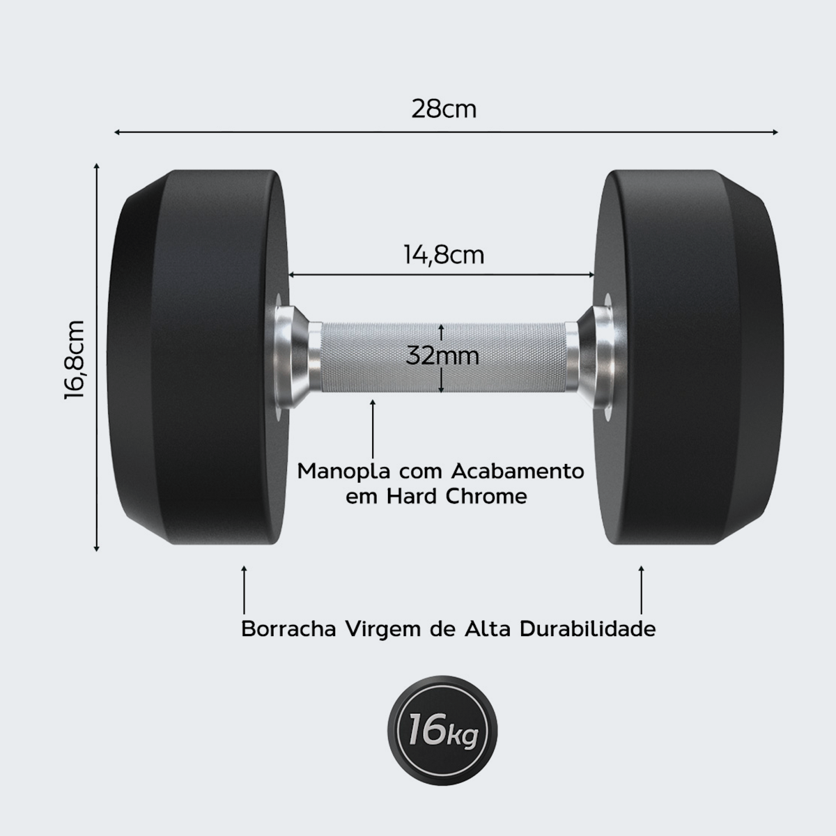 Dumbbell Rubber Elite Custom - D1Fitness