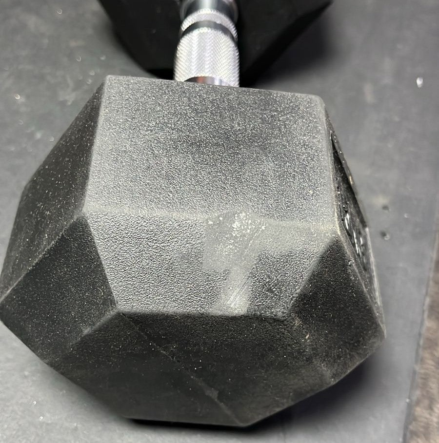 Halter Dumbbell Sextavado Emborrachado Cromado 15kg (OUTLET)
