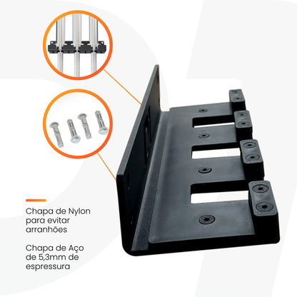 Suporte de Barra Olímpica de parede Vertical - 3 barras