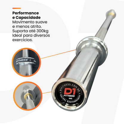Barra Olímpica Reta Para Musculação 1,2m - Cromada