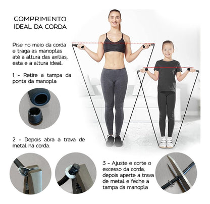 Kit 10 Cordas de Pular Com Rolamento